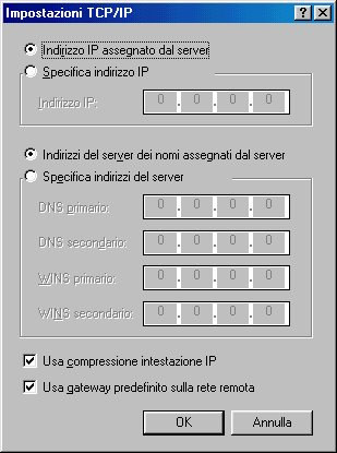 3.2.2 Modifica connessione esistente in Windows 95-98-ME Le impostazioni create di default