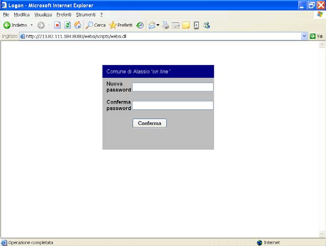 Questa procedura, come le altre che verranno in seguito attivate, richiede l inserimento di una login e di una password per poter accedere al servizio.