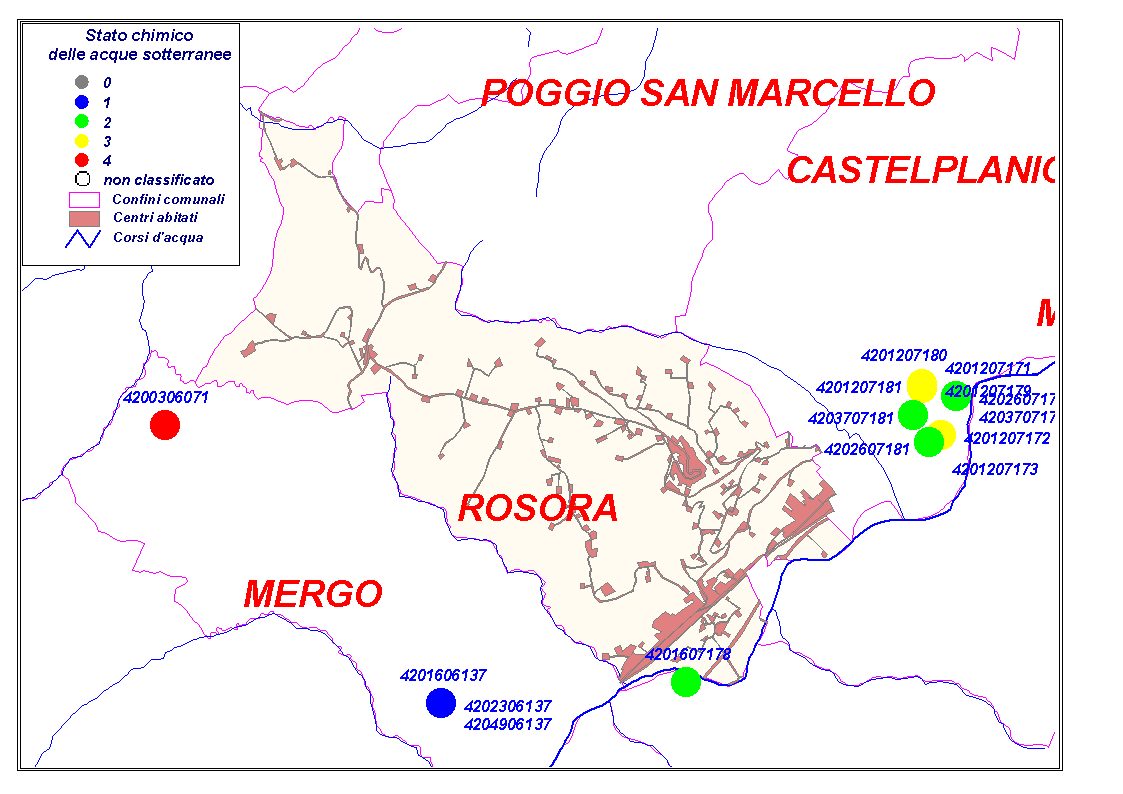 Comune di ROSORA Codice Comune 4040 Pozzi e sorgenti Codice località tipo classificazione importanza N prese 404006138 gorgovivo Serra S.Quirico s >30 l/s 1 Classificazione ai sensi del D.