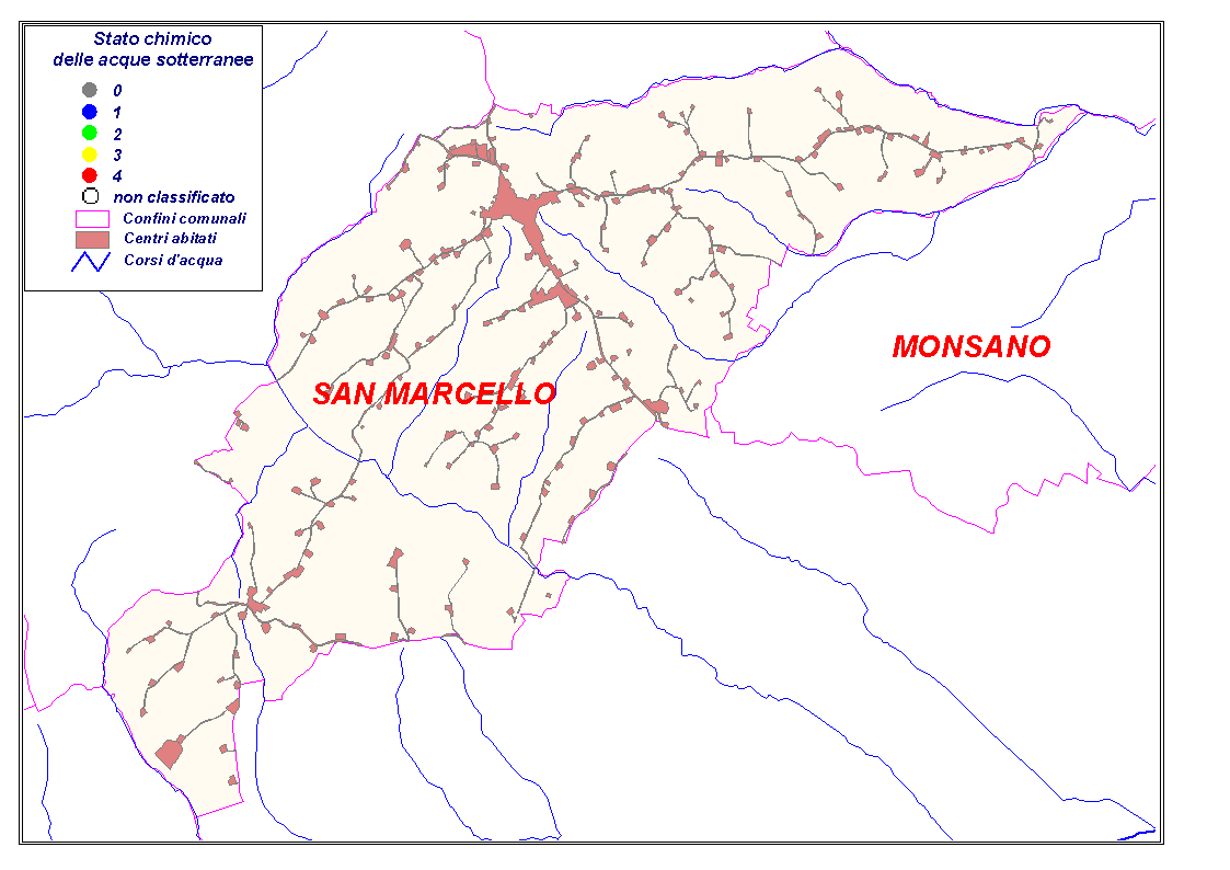 Comune di Codice Comune 4041 SAN MARCELLO Pozzi e sorgenti Codice località tipo classificazione importanza N prese 404106139 gorgovivo serra S.Quirico s >30 l/s 1 Classificazione ai sensi del D.