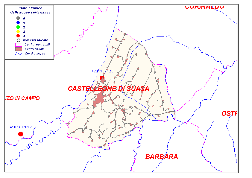 Codice Comune 4011 Comune di CASTELLEONE DI SUASA Pozzi e sorgenti Codice località tipo classificazione importanza N prese 40110719 pozzo n. S.Isidoro di Corinaldo p 3 campo pozzi 40110718 pozzo n.