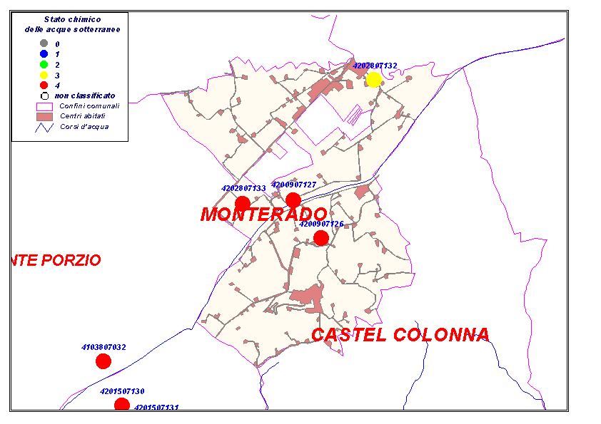 Comune di MONTERADO Codice Comune 408 Pozzi e sorgenti Codice località tipo classificazione importanza N prese 40807133 pozzo B via Artigianato p 4 5-30 l/s 1 4080713 pozzo A Ponte Rio p 3 5-30 l/s 1