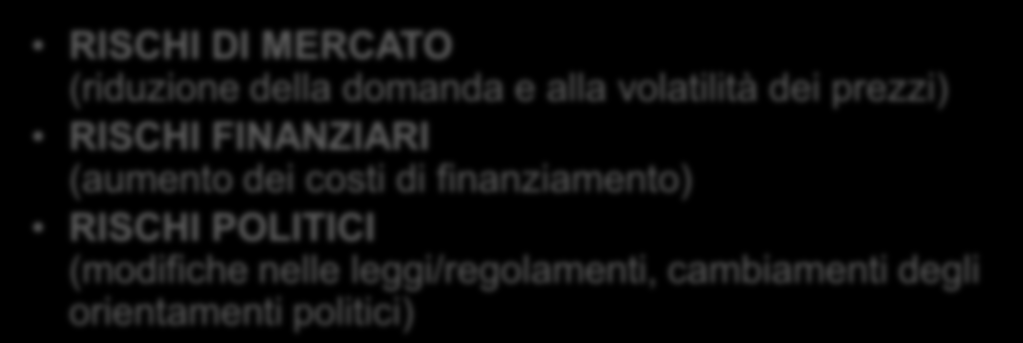 Distribuzione dei rischi del progetto in capo alla ESCO La ESCO assume il rischio imprenditoriale relativo agli investimenti e alle attività di miglioramento dell efficienza energetica.