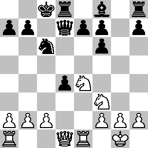 Taimanov agisce in maniera illogica, scegliendo un piano che aiuta l avversario ad aprire la diagonale c5-f8, attualmente ostruita dai pedoni neri. 6...Cf6 7.d4 cxd4 8.Ag5 Il B.