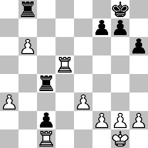 9...0-0 10.e3 c6 11.Ce2 Af5 12.Cf4 Cd7 13.Ae2 Tfe8 14.0-0 Cf8 15.b4 Ce6 16.Ch5 Il difetto principale dell attacco di minoranza appare dopo il cambio dei cavalli: 16.Cxe6 Txe6 17.b5 Dg6 18.