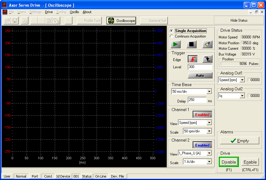 1 Oscilloscopio Con i convertitori Magnum400 TM, McbNET Digital TM, Fast Back TM e MiniMagnum TM è possibile utilizzare l'oscilloscopio digitale implementato nell'interfaccia Axor Speeder One.