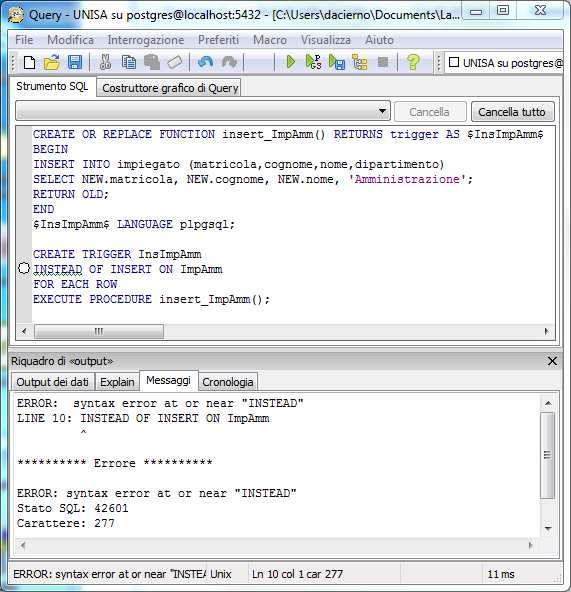 Esempio 3: Sulla vista ovviamente. Basi di Dati 2 Prof.