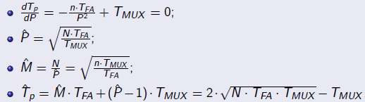 Sommatori carry-select T = M *TFA + (P-1) *TMUX.