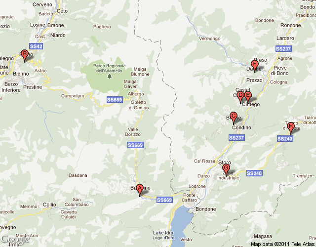 Condino Dintorni Localita vicine a Condino A Bagolino C Brione D Castel Condino E Cimego G Storo Lago di Garda: laghi vicino a Condino Situato tra la Lombardia, il Veneto e il Trentino-Alto Adige, il