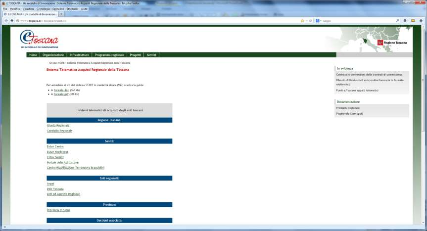 Sistema Telematico di Acquisti Regionale della Toscana START