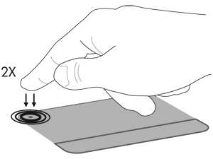 Componente Descrizione (1) Indicatore TouchPad disattivato Per attivare e disattivare l'area del TouchPad, toccare rapidamente l'apposito indicatore con due colpetti leggeri.