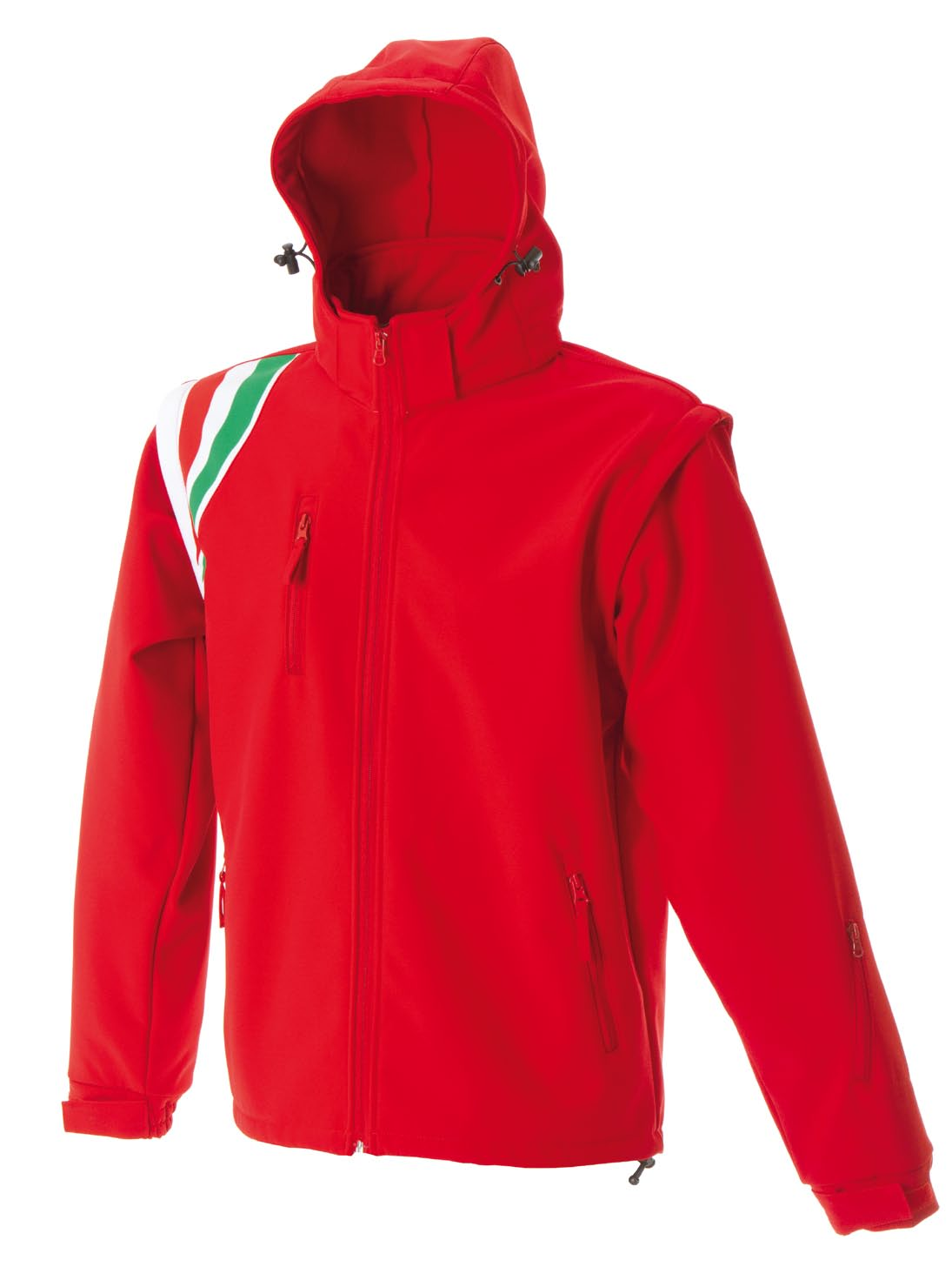 Jacket in soft shell with detachable sleeves 92% polyester - 8% elastan Giubbino in soft shell 92% polyestere - 8% elastan con Maniche staccabili Veste en soft shell 92% polyester - 8%