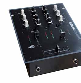 MX 2250 Mixer stereo Mixer compatto ma completo. Racchiude, oltre ad un preciso Crossfader, la funzione di preascolto dei canali e dell intera miscelazione con regolazione di volume in cuffi a.