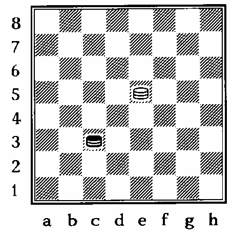 La differenza tra questa posizione e quella precedente è che in questo caso il bianco ha la possibilità di dirigersi verso "il doppio angolo" -- le due caselle a7 e b8 (e l opposto nell altro angolo,