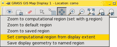 Regione di calcolo - tasto various zoom option Per definire velocemente una nuova regione di calcolo: 1.