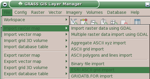 Importazione dati raster: GRID ESRI Dati da importare fogli B4