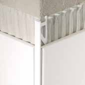Profili per pavimenti e rivestimenti ceramici Blanke Profili terminali per rivestimenti ceramici 2,8 PVC Questo profilo in PVC per piastrelle ceramiche è stato concepito per nascondere bordi non