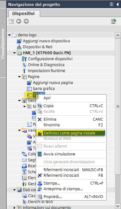 Nella pagina start,si aggiungono al programma gli oggetti che permetteranno di visualizzare le variabili del LOGO, trascinandoli semplicemente con il mouse dalle rispettive caselle degli strumenti o