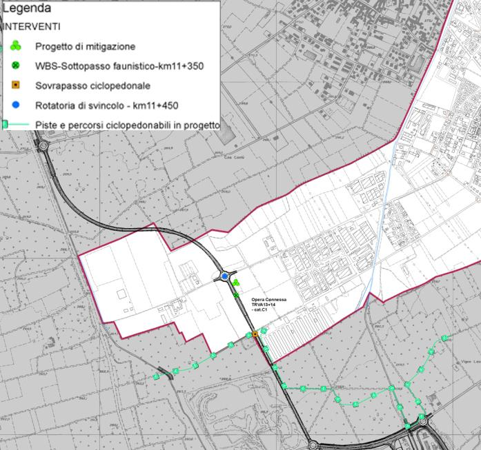 Dettaglio dell opera connessa SP233 bis Il territorio comunale presenta una buona dotazione di percorsi ciclopedonali.
