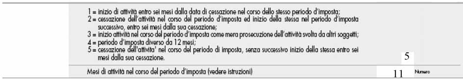 In considerazione della presentazione dello studio di settore a fronte dell intervenuta cessazione dell attività nel corso dell esercizio, la società ètenuta ad indicare nel frontespizio del proprio