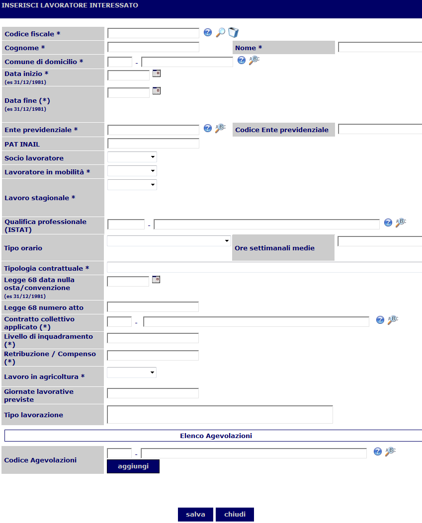 Vardatori (Unificato VARDatori) precompila automaticamente tutti i campi relativi all anagrafica con i dati in possesso.