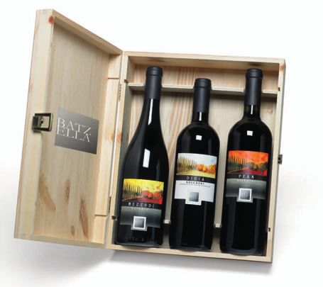 91881 CASSETTA LEGNO BATZELLA: Mezzodì Bolgheri Bianco Digià Bolgheri Rosso Pean Bolgheri Rosso