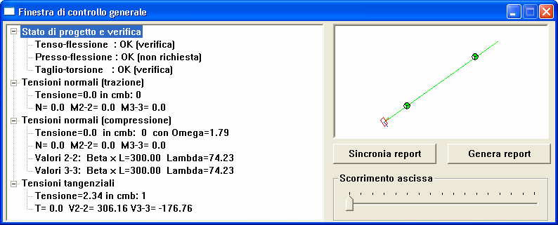 ω = coefficiente funzione di λ C = coefficiente funzione di h (altezza della trave) Taglio-torsione Permette la visualizzazione, mediante mappa di colore, del valore massimo della tensione