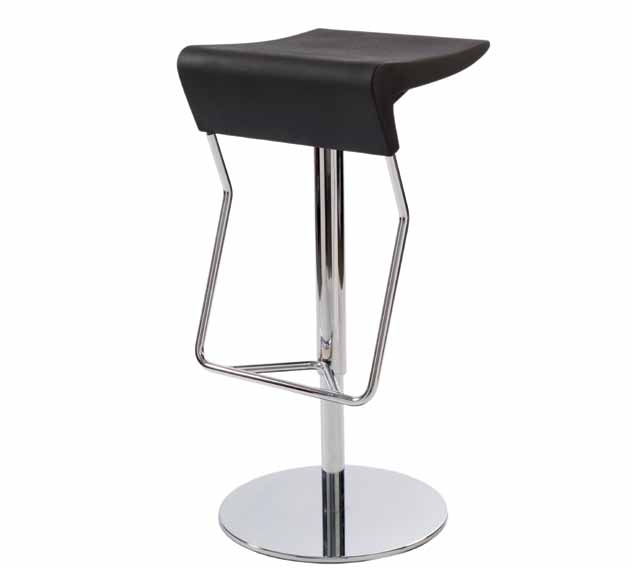 ALPHA STOOLS / SGABELLI ALPHA Padded chromed bar stool with chromed footrest and gas lift.