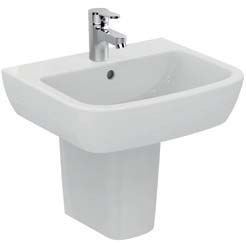 LAVABO 60 CON COLONNA Lavabo x495 mm monoforo. Può essere abbinato alla colonna, alla semicolonna o al sifone d arredo (codice J3747AA). LAVABO 55 CON COLONNA Lavabo 550x450 mm monoforo.