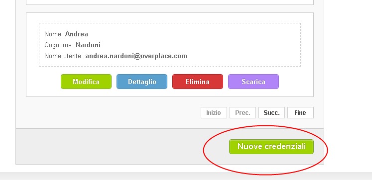 5. Creare una nuova credenziale Una volta pubblicata la vetrina non rimane altro che associarla ad una credenziale, ovvero l