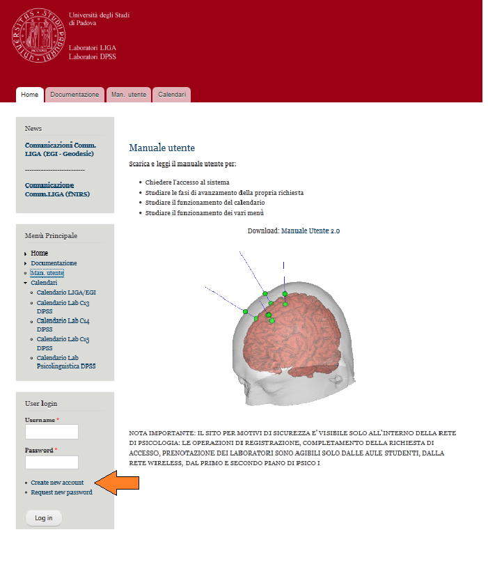 Figura : Creazione nuovo account. A questo punto viene visualizzata una maschera di creazione utente.e necessario inserire dei dati obbligatori per proseguire.