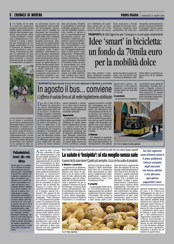 Pagina 8 La Nuova Prima Pagina La salute è 'insipida': si sta meglio senza sale Il pane che fa stare bene? Quello più semplice. Ecco chi ha scelto di produrlo Attenti al sale.