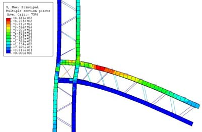 calcestruzzo, dato l esiguo spessore, a differenza della trave in seconda fase, non riesce a connettere le aste diagonali per tutta l altezza della trave per cui il collasso avviene per