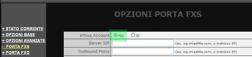 Salvare le modifiche ed attendere almeno 5 secondi prima di cambiare sezione.