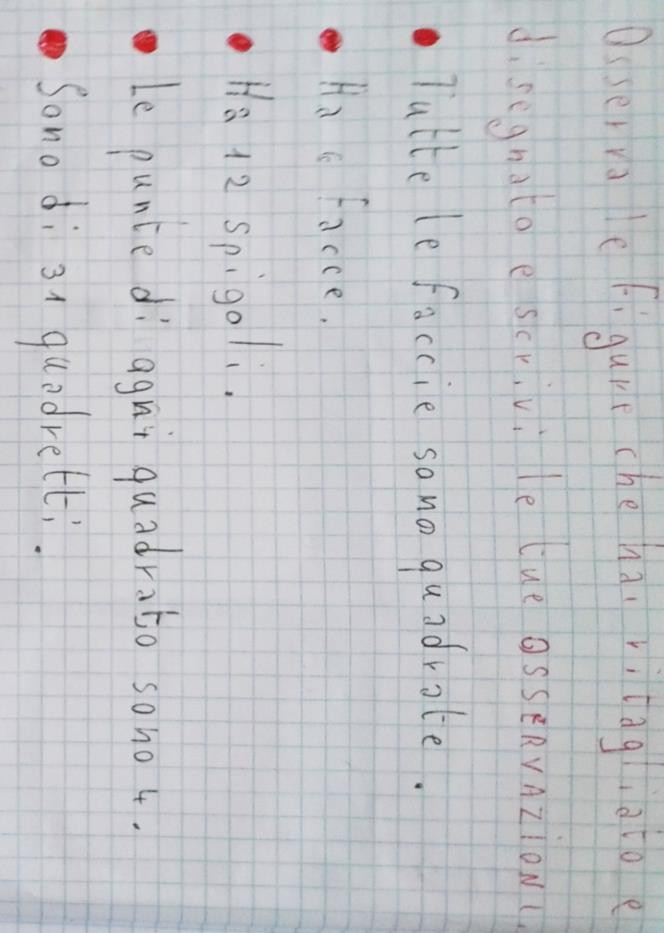 Poi ciascuno viene invitato a osservare con attenzione le facce ritagliate e a scrivere le proprie osservazioni.