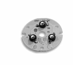 since 945 Optospot OSPF 50 A 4 0 45 Ø 50 4.5.5 Ø 46 6 7.5 OSP/LF 4 SEL/OSP/L/C/.5 Ø 46.6 Modulo LED, lente tripla, con tre LED di potenza da W~ a 50 A. Ø 50 analogo a lapada dicroica MR6.