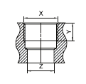 9 IN OUT A B C D E F A 53 B 54 55 C 56 57 D 58 59 E 60 61 F 62 63 X Y Z DIMENSIONE NOMINALE A