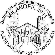 Comunicato 6/11 Annullo postale speciale in occasione del Convegno Filatelico «Milanofil 2011» (25-27 marzo 2011) In occasione del Convegno Filatelico «Milanofil 2011», che si terrà a Milano dal 25