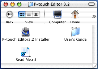 Mac OS X dalla versione 10.1 alla 10.2.4 1 Con P-touch e Macintosh spenti, collegare la P-touch al computer con il cavo d interfaccia USB fornito, come descritto a pagina 6.