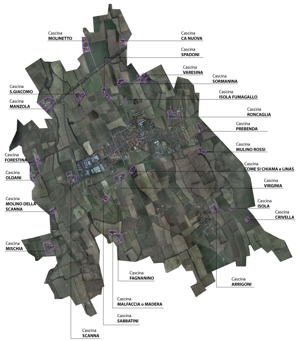 Individuazione dei nuclei cascinali presenti sul