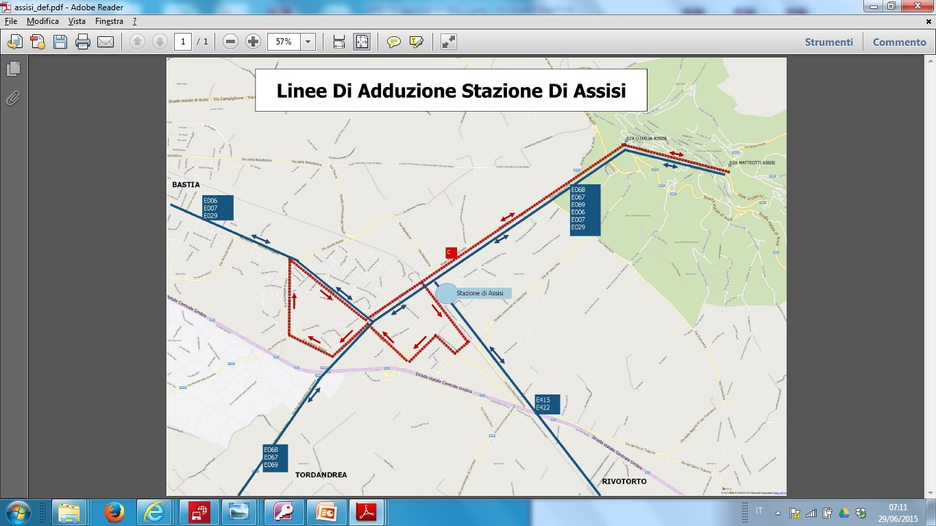 Un esempio: adduzione stazione di Assisi Giorno feriale BASTIA 88 68 53 11