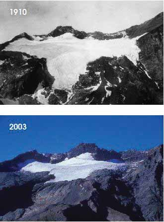 Fronti glaciali Anno Ghiacciai monitorati Riduzione % 1990 17 94% 2009 14 43% 2011 18 83% Apparati glaciali in bassa quota sono già scomparsi (Val di