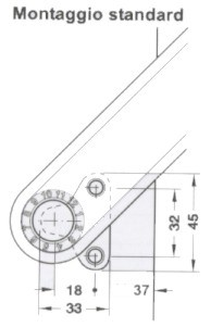 Braccetto per anta ribalta standard touch e soft.