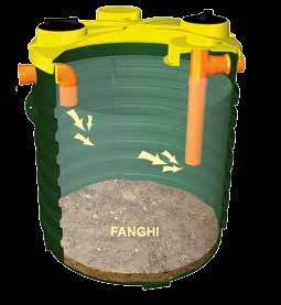 SETTICE VASCE BIOLOGICE 1. AREA DI CALMA: zona in cui il refluo in ingresso rallenta permettendo la decantazione dei fanghi e la separazione di eventuali sostanze leggere. 1 2.