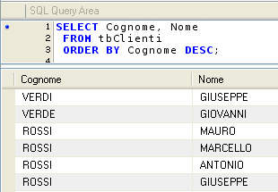 La clausola non raggruppa le righe fra loro così come avviene per la clausola GROUP BY né filtra le righe, in quanto sono state eventualmente filtrate dalla clausola WHERE o HAVING.