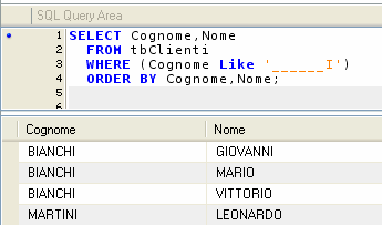 ?????I') ORDER BY Cognome,Nome; appunti rielaborati dai