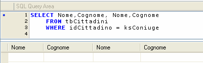 Questa dichiarazione SELECT non è valida a causa del riferimento doppio alla tabella tbcittadini nella proposizione FROM.