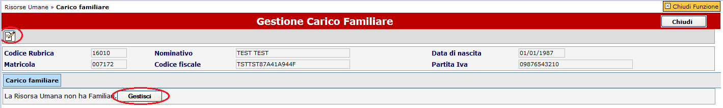 Si attiva la ricerca, digitando sul pulsante e si seleziona la risorsa umana estratta, digitando sul primo campo della riga: Dettaglio ( ), come mostrato in Fig. 3.