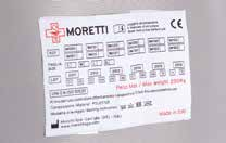 riferimento applicate UNI EN ISO 10535 - Lotto e data di produzione - Codice prodotto - Istruzioni per il lavaggio PORTATA Tutte le imbracature Moretti per sollevamalati