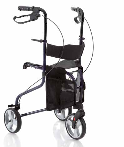 Rollator pieghevole in acciaio verniciato 3 ruote -